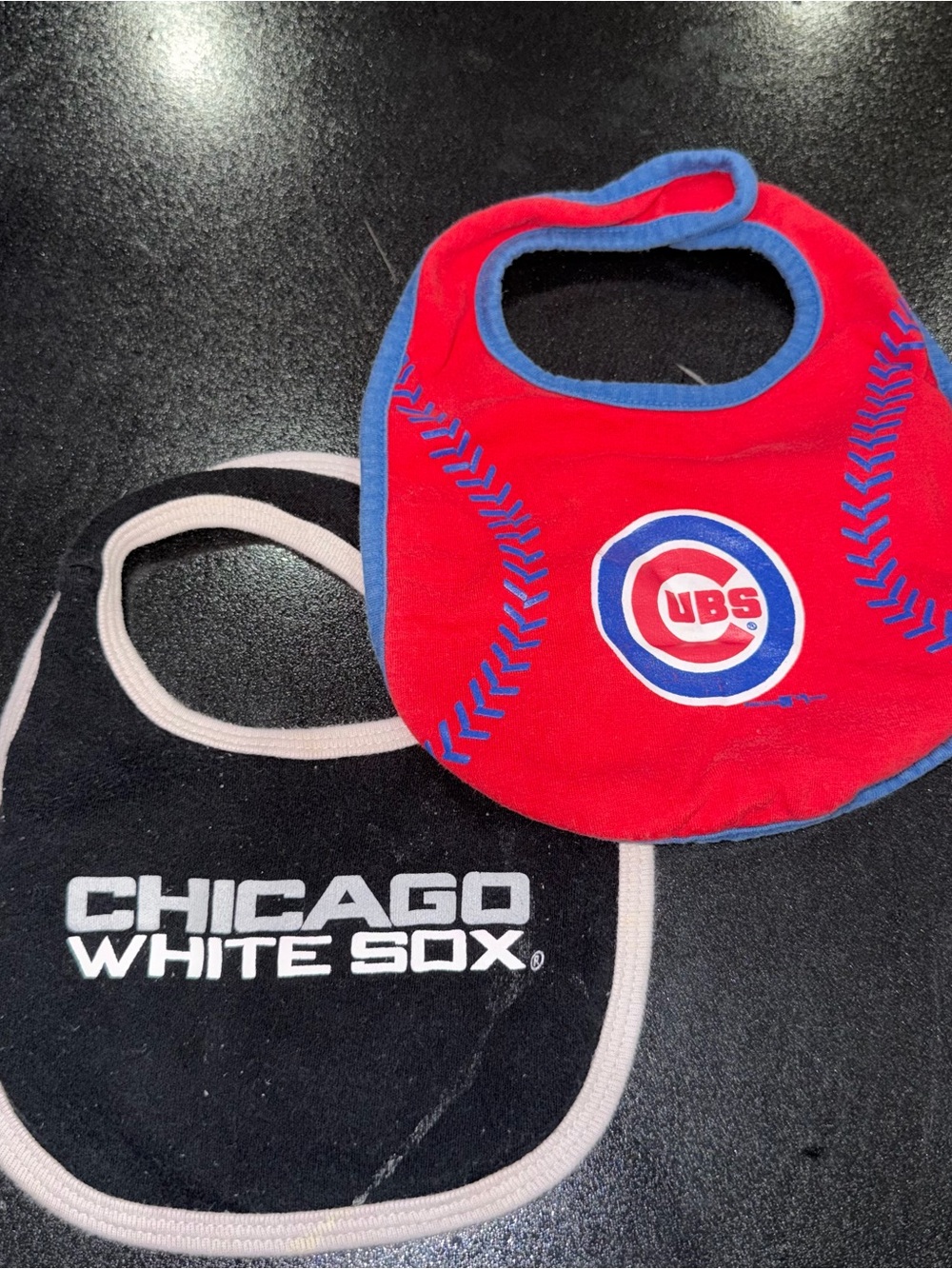 Chicago Cubs & White Sox Baby Bibs - Red and Black Team Set
